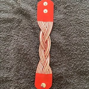 Red cuff bracelet